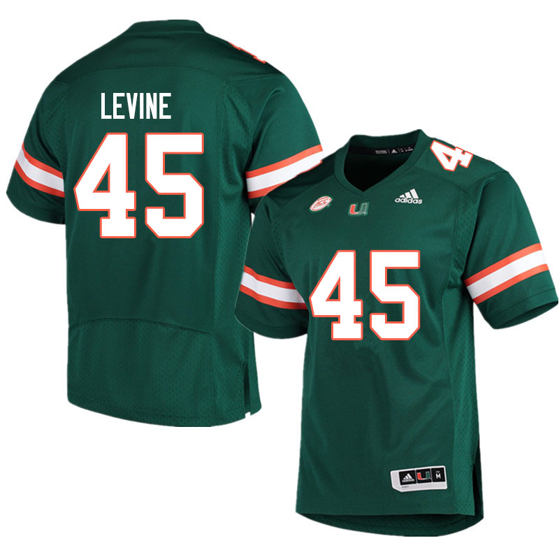 Adidas Miami Hurricanes #45 Bryan Levine College Football Jerseys Sale-Green
